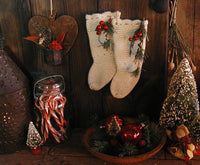 Child's Handknit Crochet Stockings Christmas Flavor Sweet