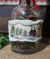 Primitive Tree in Painted Bottle with Bowl Gathering