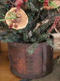 Antique Dry Measure Primitive Tree With Sugar Cone Ornaments Lights UP