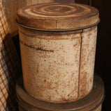 Stenciled Flour Sugar Coffee Old Tin Canisters Oyster Paint