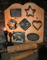 Cookie Cutters Early Display on Pine Board Neat