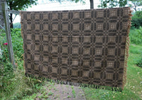 Cozy Reversible Coverlet Detailed Pattern Soft Mustard and Black