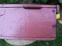 Primitive Document Box Red Paint Ink Well and Fraktur