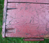 Primitive Document Box Red Paint Ink Well and Fraktur