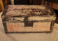 Antique Document Box Square Nails Oyster Paint with Lantern and Feather Gathering