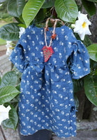 Doll Dress Early Blue Calico Sweet