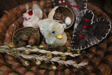 Pennsylvania Rye Easter Basket Vintage Chicks and Hearts