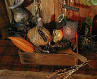 Fall Antique Box Gourd Pumpkin Butter Paddle Acorns Grater LIghts Up Fabulous