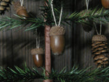 Antique Inspired Feather Tree with Acorns Pine cones Rustic Accents