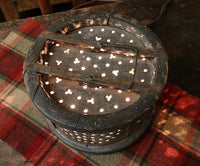 Foot Warmer Circular Form with Punched Hearts