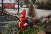 German Santa Putz Sheep Bottle Brush Tree Gathering Festive