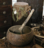 Primitive Gourd Bowl and Dipper Spoon Gathering Great Cabin Look