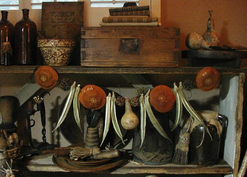 Primitive Gourd Orange and Okra Garland for Your Pantry Unique