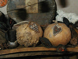 Primitive Artisan Made Trencher Gourds Broom Autumn Gathering