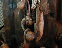 Primitive Gourd Cupboard Hanging with Autumn Flavor