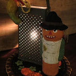 Vintage Tin Grater Autumn Scarecrow Lit