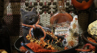Autumn Halloween Tin with Black Cat Gathering