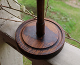 Wooden Hat Stand and Brown Calico Heart Bonnet Duet Beautiful