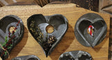 Antique Heart Cookie Cutters on Decorative Wooden Board