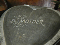 Antique Anton Reiche German Tin Heart Chocolate Mold Hinged Inscribed Mother with Flowers Unique