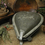 Antique Anton Reiche German Tin Heart Chocolate Mold Hinged Inscribed Mother with Flowers Unique