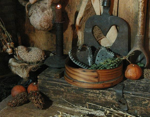 Antique Tin Heart Fluted Cookie Cutters Old Primitive Sieve Gathering