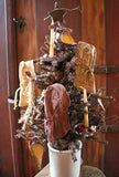 Homespun Bonnet Tree Housed in Stoneware Crock Gathering