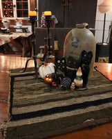 Hooked Rug Hit and Miss Section Warm Earth Tones