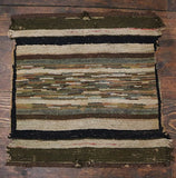 Hooked Rug Hit and Miss Section Warm Earth Tones