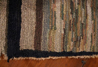 Hooked Rug Hit and Miss Section Warm Earth Tones