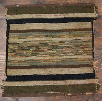Hooked Rug Hit and Miss Section Warm Earth Tones
