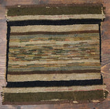 Hooked Rug Hit and Miss Section Warm Earth Tones