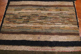 Hooked Rug Hit and Miss Section Warm Earth Tones