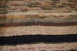 Hooked Rug Hit and Miss Section Warm Earth Tones