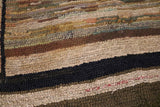 Hooked Rug Hit and Miss Section Warm Earth Tones