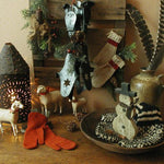 Antique Ice Skates Old Sweet Child's Mittens and Candleholder Winter Cabin Gathering