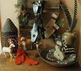 Antique Ice Skates Old Sweet Child's Mittens and Candleholder Winter Cabin Gathering