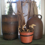 Primitive Stoneware Jug 19th Century Chocolate Brown