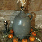 19th Century Stoneware Jug Great Form with Corncob