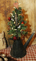 Antique Miners Railroad Oil Lamp Primitive Christmas Tree Lit Holiday Gathering