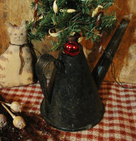 Antique Miners Railroad Oil Lamp Primitive Christmas Tree Lit Holiday Gathering
