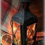 19th Century Tin Lantern with Glass Panels Electrified