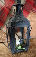 19th Century Tin Lantern with Glass Panels Electrified