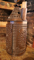 Primitive Lantern with Candle Socket and Hanging Board