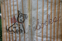 Vintage Laundry Bag with Embroidered Scottie Dogs Adorable