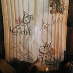 Vintage Laundry Bag with Embroidered Scottie Dogs Adorable