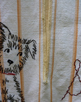 Vintage Laundry Bag with Embroidered Scottie Dogs Adorable