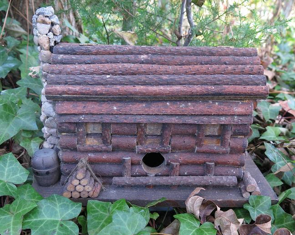 Handmade Log Cabin Birdhouse Neat