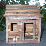 Primitive Log Cabin Artisan Made Perfect for Holiday Decorating