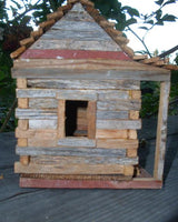 Primitive Log Cabin Artisan Made Perfect for Holiday Decorating